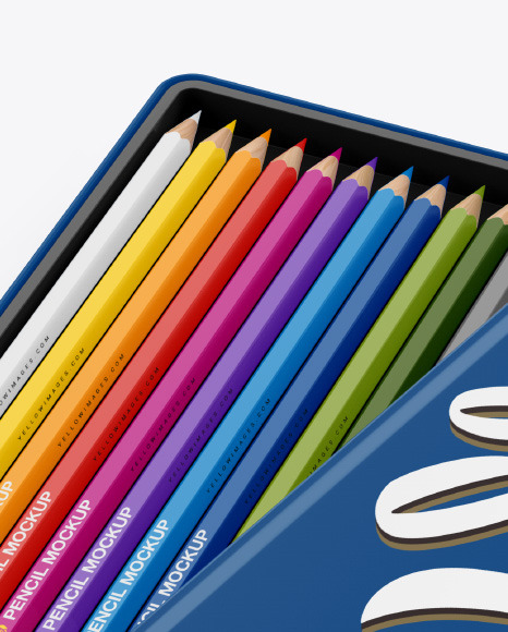 Opened Matte Box w  Pencils Mockup PSD #2