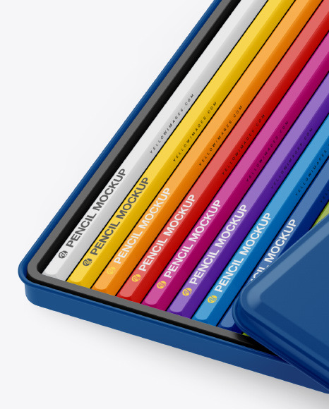 Opened Matte Box w  Pencils Mockup PSD #1