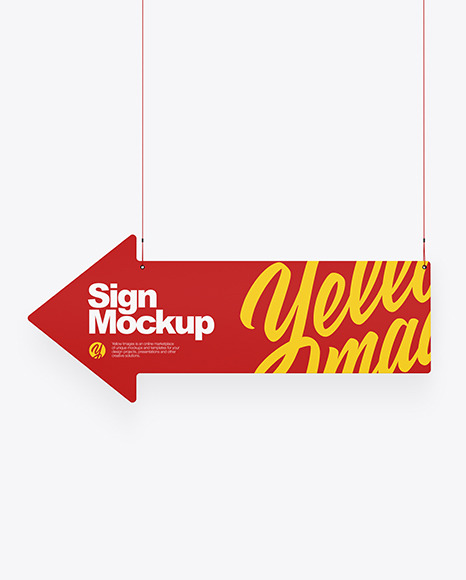 Matte Arrow Sign Mockup PSD #2