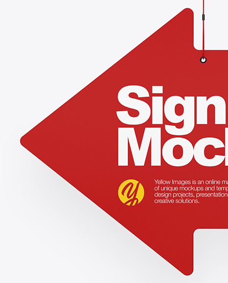 Matte Arrow Sign Mockup PSD #3