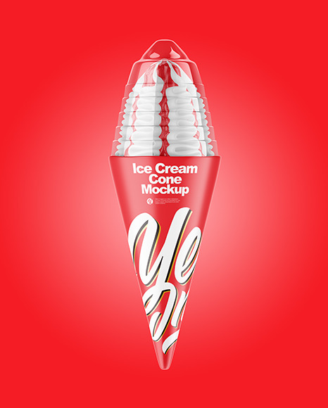 Ice Cream Cone Mockup PSD #1
