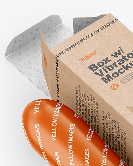 Opened Kraft Box w  Vibrator Mockup PSD #3