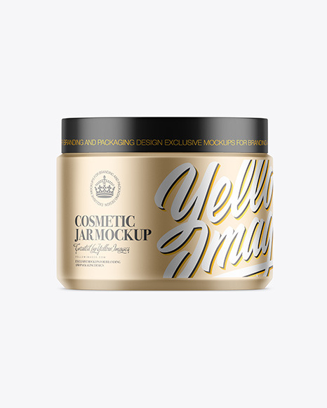 Matte Metallic Cosmetic Jar Mockup