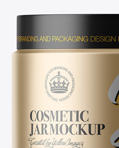 Matte Metallic Cosmetic Jar Mockup PSD #1