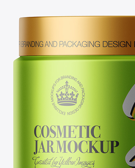 Matte Metallic Cosmetic Jar Mockup PSD #7