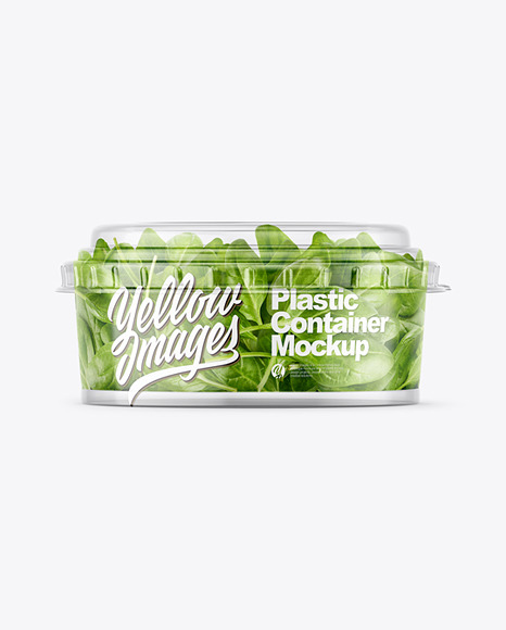 Clear Plastic Container with Salad Mockup PSD #2