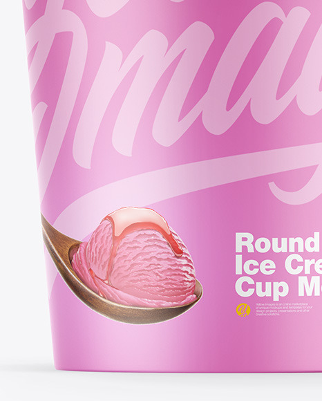 Two Matte Ice Cream Cups Mockup PSD #4