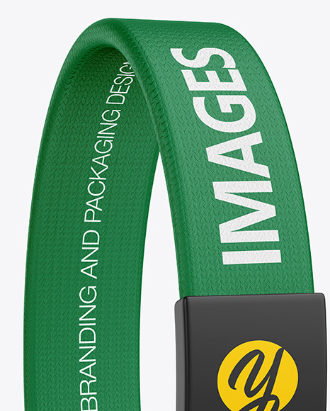 Textile Fabric Wristband Mockup PSD #1