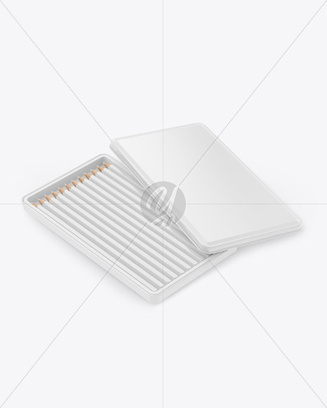 Opened Glossy Box w  Pencils Mockup PSD #3