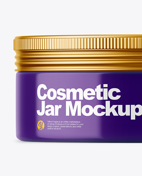 Glossy Cosmetic Jar Mockup PSD #4