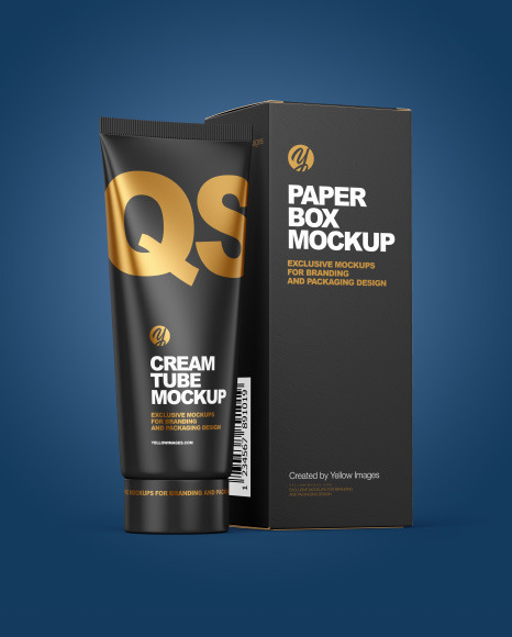 Cosmetic Tube with Box Mockup PSD #3