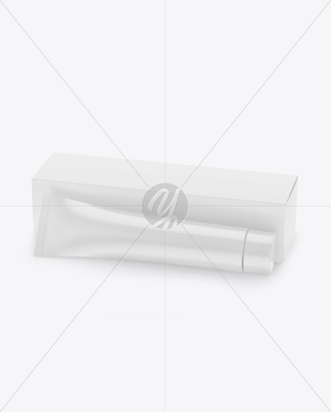 Matte Cosmetic Tube w  Paper Box Mockup PSD #3