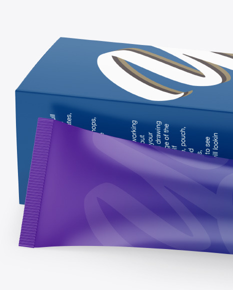 Matte Cosmetic Tube w  Paper Box Mockup PSD #1