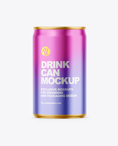 150ml Matte Metallic Drink Can Mockup PSD #2