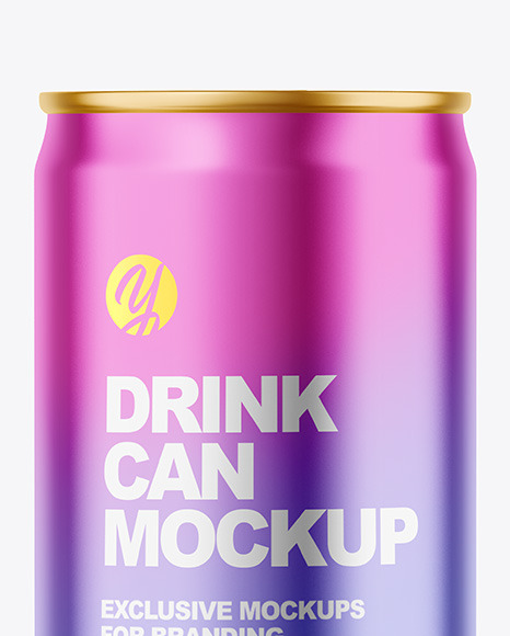 150ml Matte Metallic Drink Can Mockup PSD #1