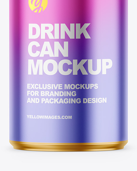 150ml Matte Metallic Drink Can Mockup PSD #6