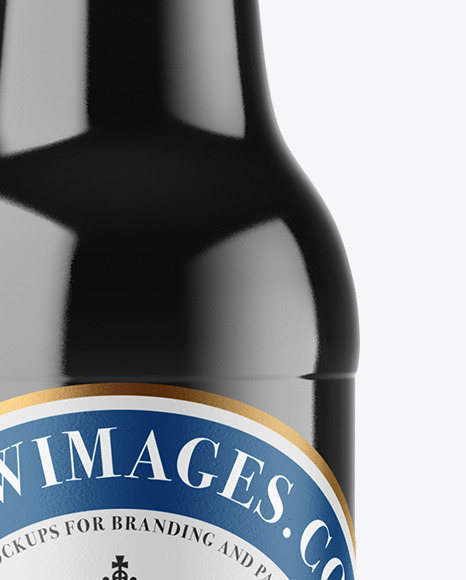 Amber Glass Dark Beer Bottle Mockup PSD #4