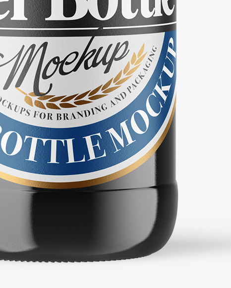 Amber Glass Dark Beer Bottle Mockup PSD #5