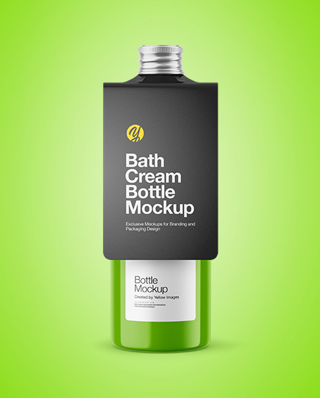 Glossy Bottle w/ Glossy Label Mockup bottle 97296