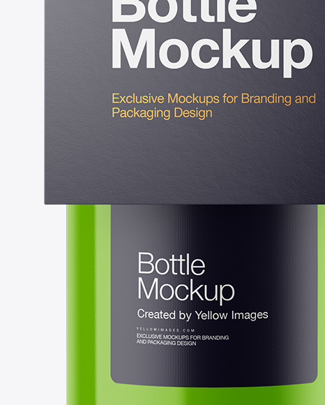 Glossy Bottle w/ Glossy Label Mockup cream 97300