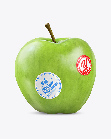 Apple with Stickers Mockup PSD #2