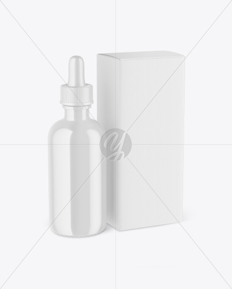 New Free Mockups – Glossy Dropper Bottle w/ Paper Box Mockup – Download Now