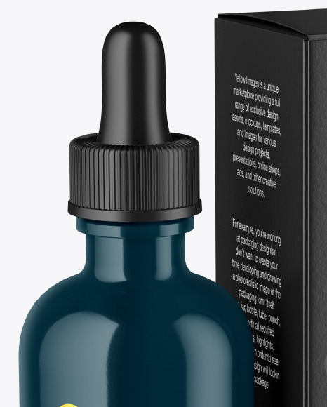 Glossy Dropper Bottle w  Paper Box Mockup PSD #2