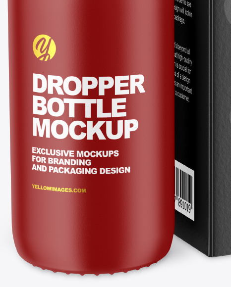 Matte Dropper Bottle w  Paper Box Mockup PSD #1