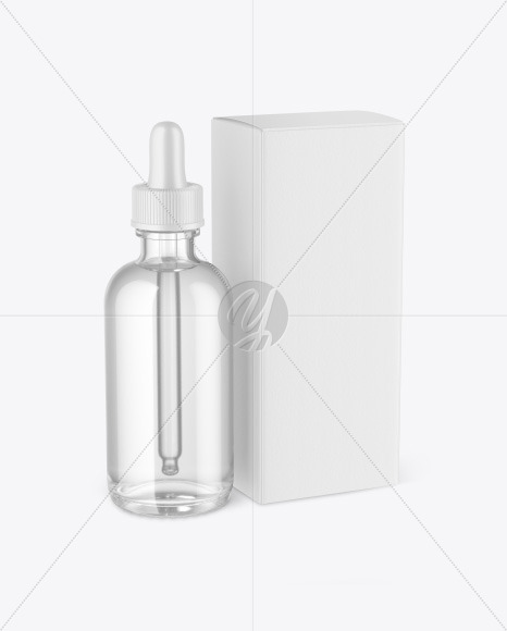 Clear Glass Dropper Bottle w  Paper Box Mockup PSD #3