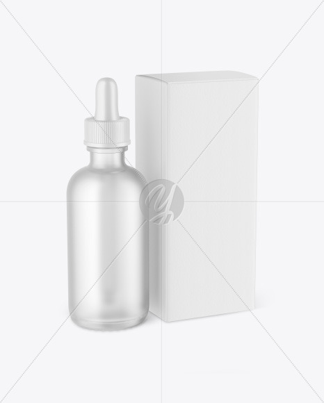 Frosted Glass Dropper Bottle w  Paper Box Mockup PSD #3