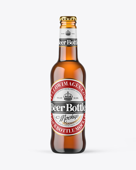 Amber Glass Beer Bottle Mockup