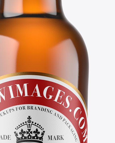 Amber Glass Beer Bottle Mockup
