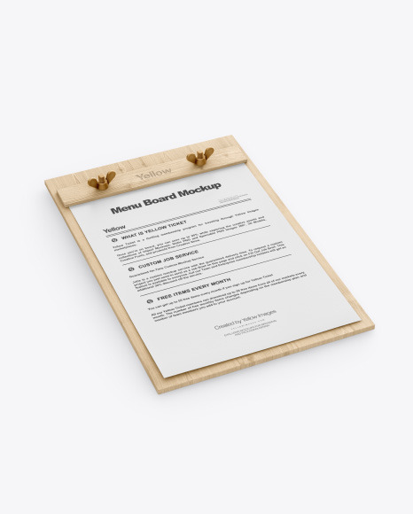 Wooden Menu Board Mockup