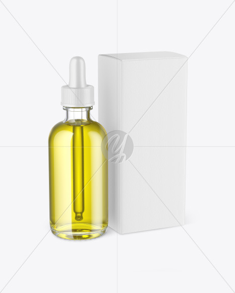 Clear Glass Dropper Oil Bottle w  Paper Box Mockup PSD #3