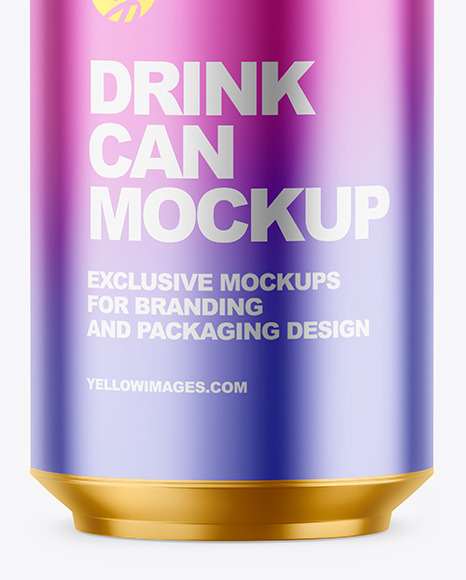 330ml Matte Metallic Drink Can Mockup PSD #6