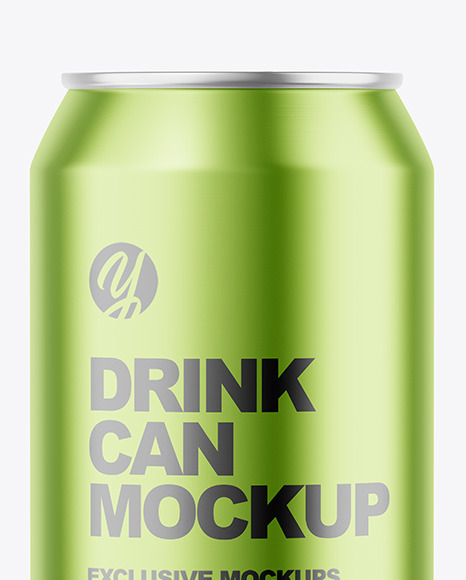 330ml Matte Metallic Drink Can Mockup PSD #7
