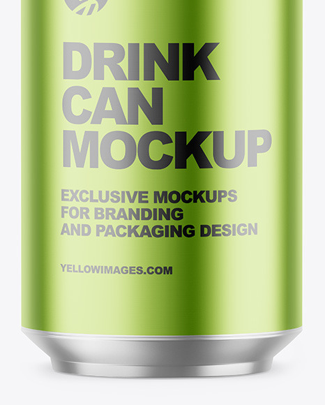 330ml Matte Metallic Drink Can Mockup PSD #5