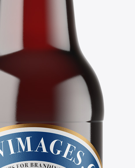 Amber Glass Bottle With Red Ale Mockup PSD #4