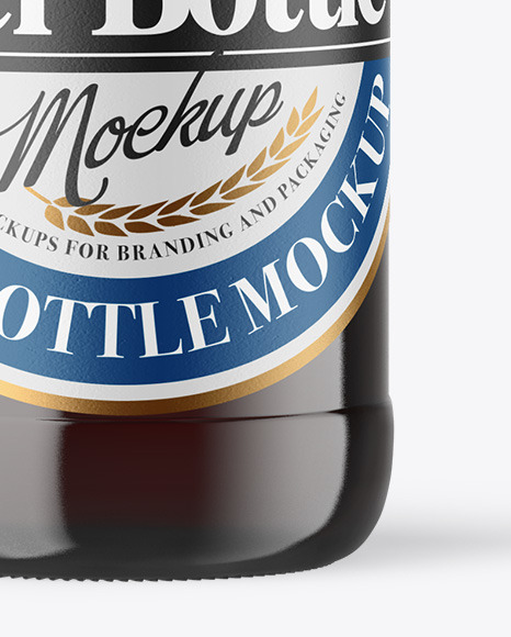 Amber Glass Bottle With Red Ale Mockup PSD #5