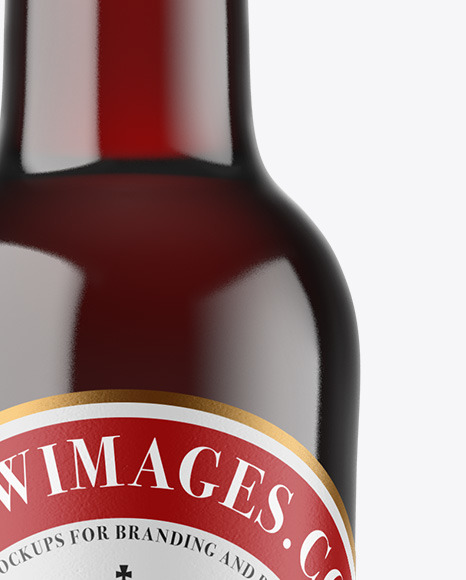 Amber Glass Bottle With Red Ale Mockup PSD #4