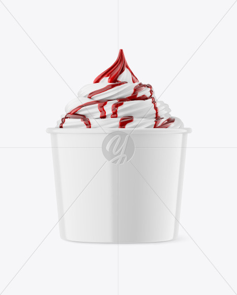 Ice Cream Glossy Cup w  Berry Topping Mockup PSD #3