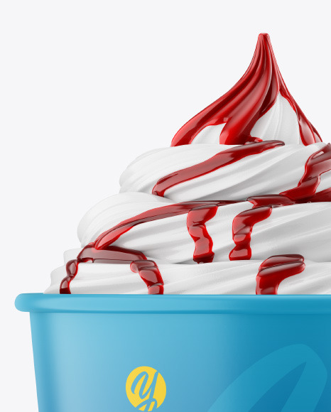 Ice Cream Matte Cup w  Berry Topping Mockup PSD #2