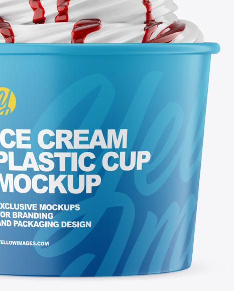 Ice Cream Matte Cup w  Berry Topping Mockup PSD #1