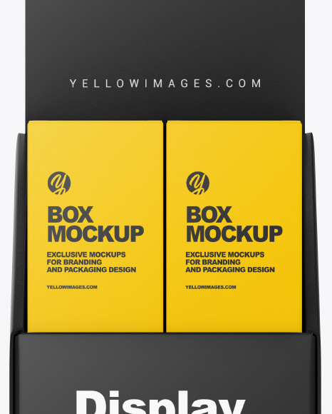 Plastic Display Stand w  Boxes Mockup PSD #2