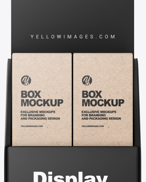 Plastic Display Stand w  Boxes Mockup PSD #1