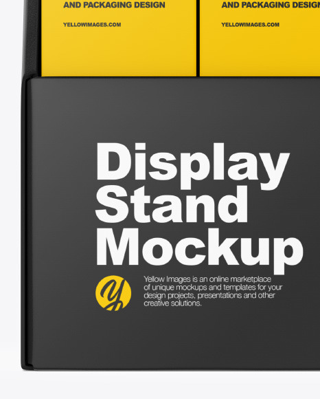 Plastic Display Stand w  Boxes Mockup PSD #7