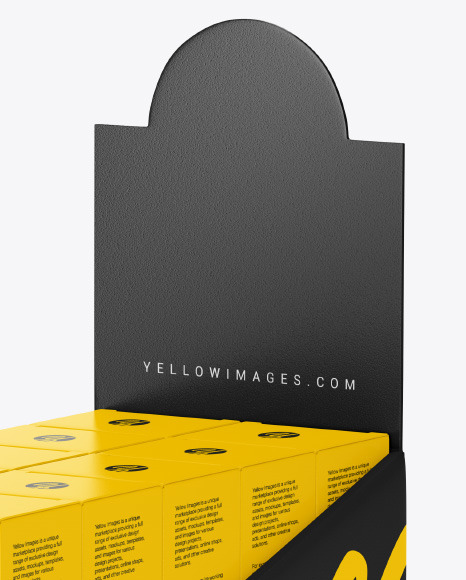 Plastic Display Stand w  Boxes Mockup PSD #6