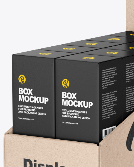 Kraft Display Stand w  Boxes Mockup PSD #2