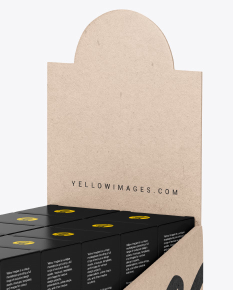 Kraft Display Stand w  Boxes Mockup PSD #6