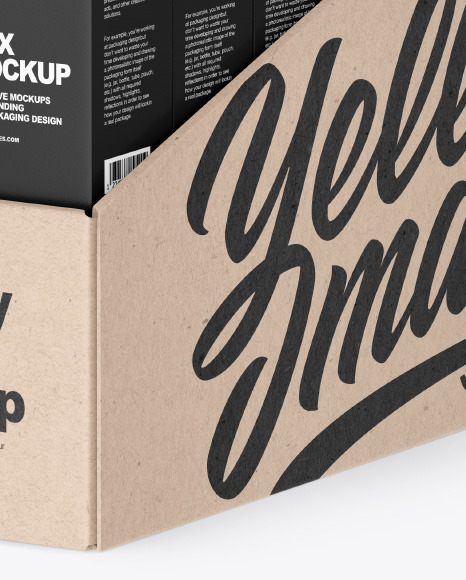 Kraft Display Stand w  Boxes Mockup PSD #7